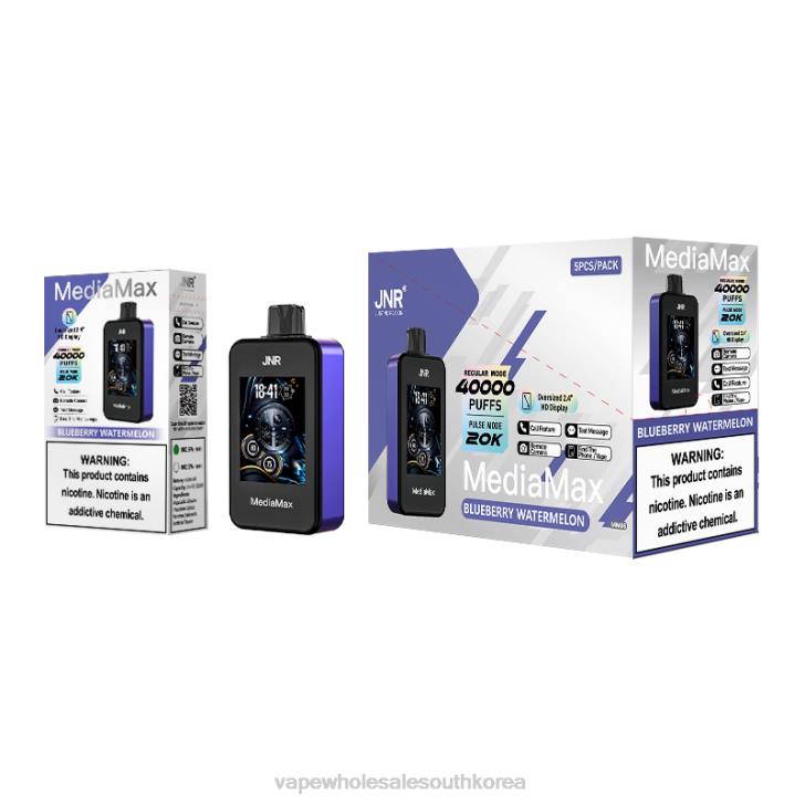 E Cigarette South Korea 0Z4412 - JNR MediaMax 40,000퍼프 블루베리 수박